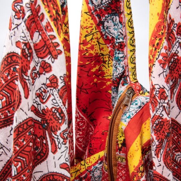 Boho Chic Beach Yoga Hobo Shoulder Bag - 100% Cotton - Bohemian Ethnic Inspired - Picture 5 of 8